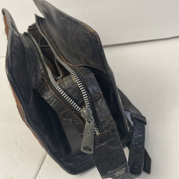 Avelar Cowhide Handbag Crossbody Purse Dark Brown Cow Leather Fur Made Mexico - Picture 6 of 14